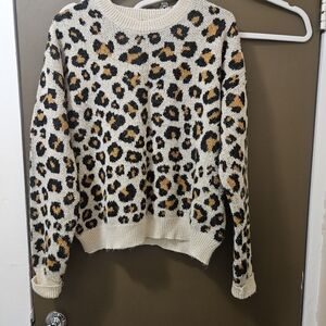 Knox Rose Leopard Print Sweater - Cream and Black